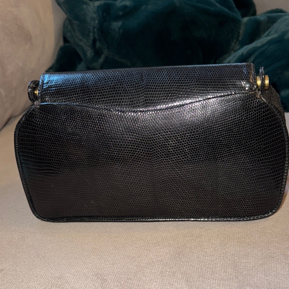 Vintage Black Reptile Leather Handbag - Picture 7 of 15